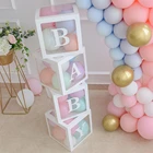 Детские украшения для вечеринки в честь первого дня рождения, прозрачная коробка 30 см для мальчиков и девочек, украшения для первого дня рождения, Детские воздушные шары с именем на заказ