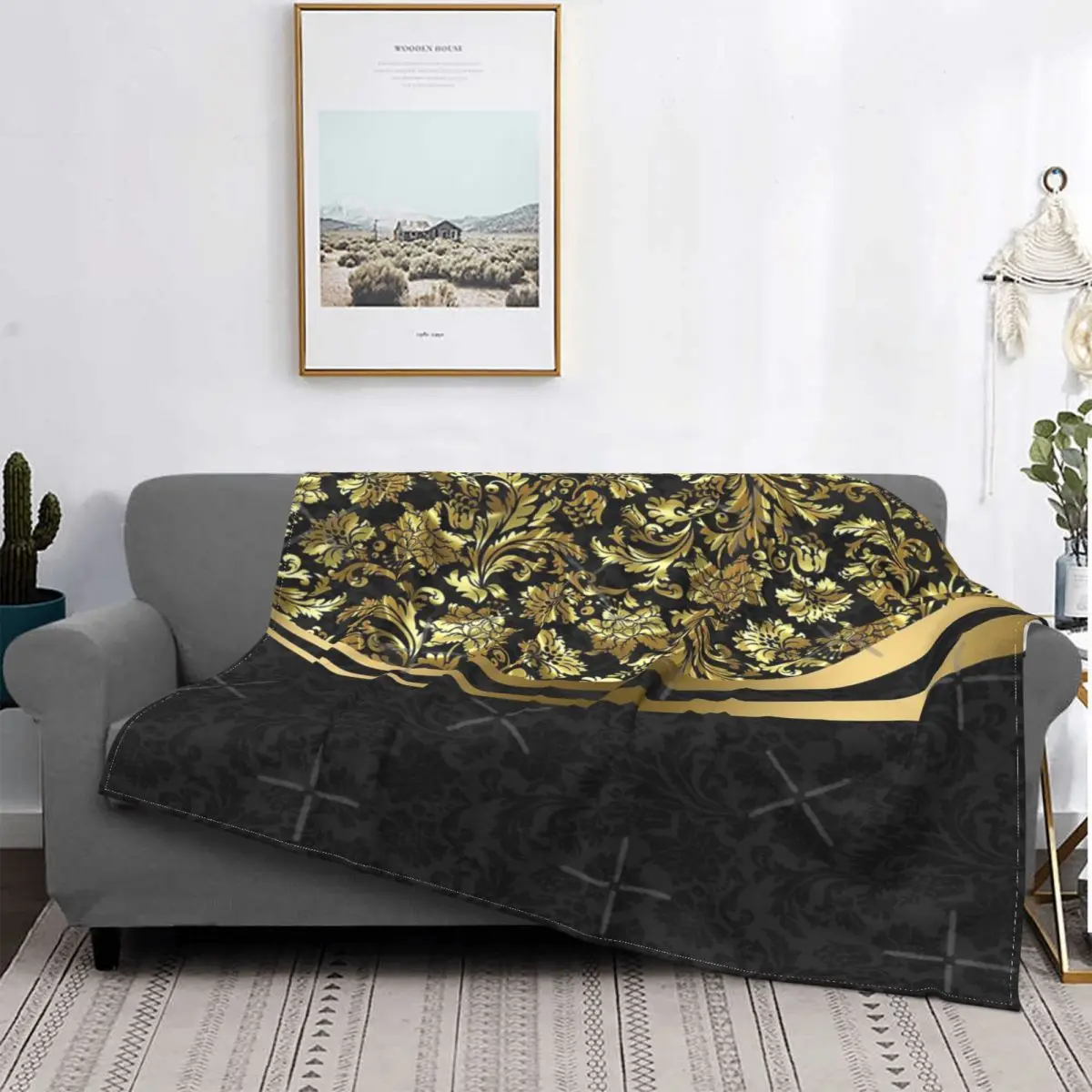 Manta de Damasco цветочный черный и dorado colcha cama a cuadros toalla playa manta Пикник | Дом сад