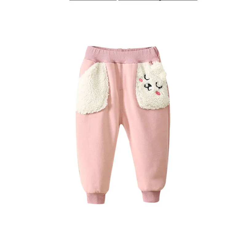 

New Winter Thick Cotton Trousers with Smile Double Pocket Stitching Animal Boys and Girls Fashion Plaid Pants 1-4 Years Old