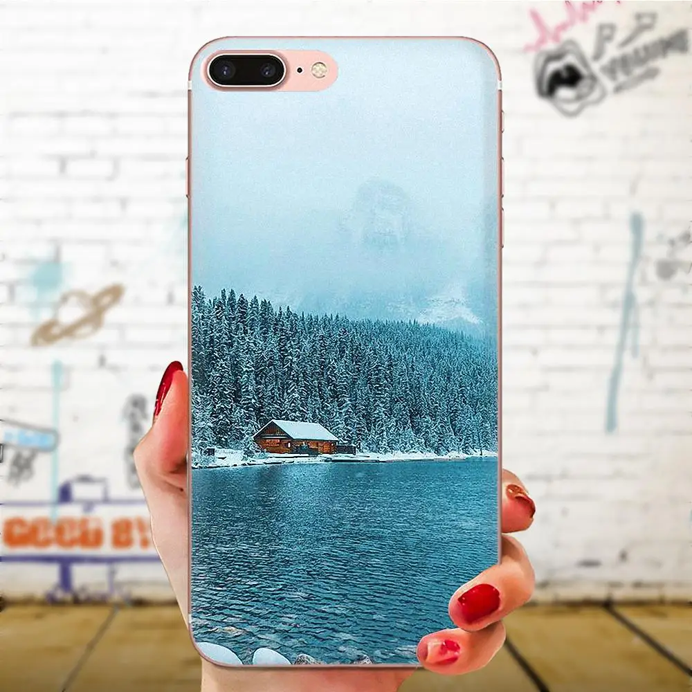 Зимний Снежный лес мягкий модный чехол для Apple iPhone 11 Pro X XS Max XR 4 4s 5 5C 5S SE 6 6S 7 8 Plus |