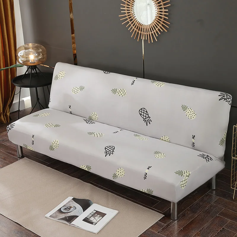 Universal Size Sofa Bed Cover Armless Elastic Couch Covers Folding Seat Slipcover Washable Stretch Covers Cheap Home Hotel