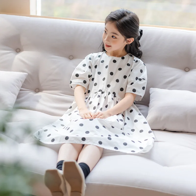 

Teenager Girls Short Sleeve Dress Cotton Clothes 2021 Summer White Dresses Baby Kids Casual Dresses Children Holiday Clothing