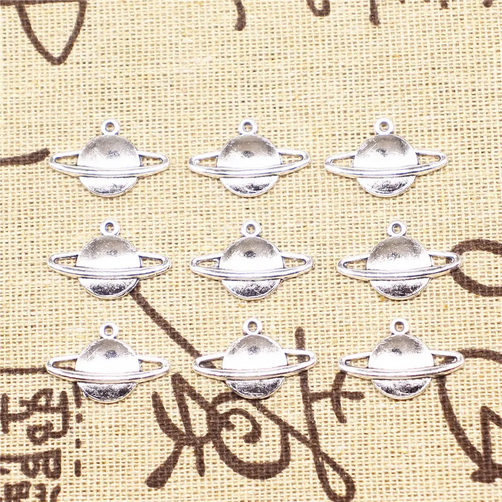 

Charm For Making Jewelry Pendants Antique Silver Color Solar System 20x13mm 20pcs