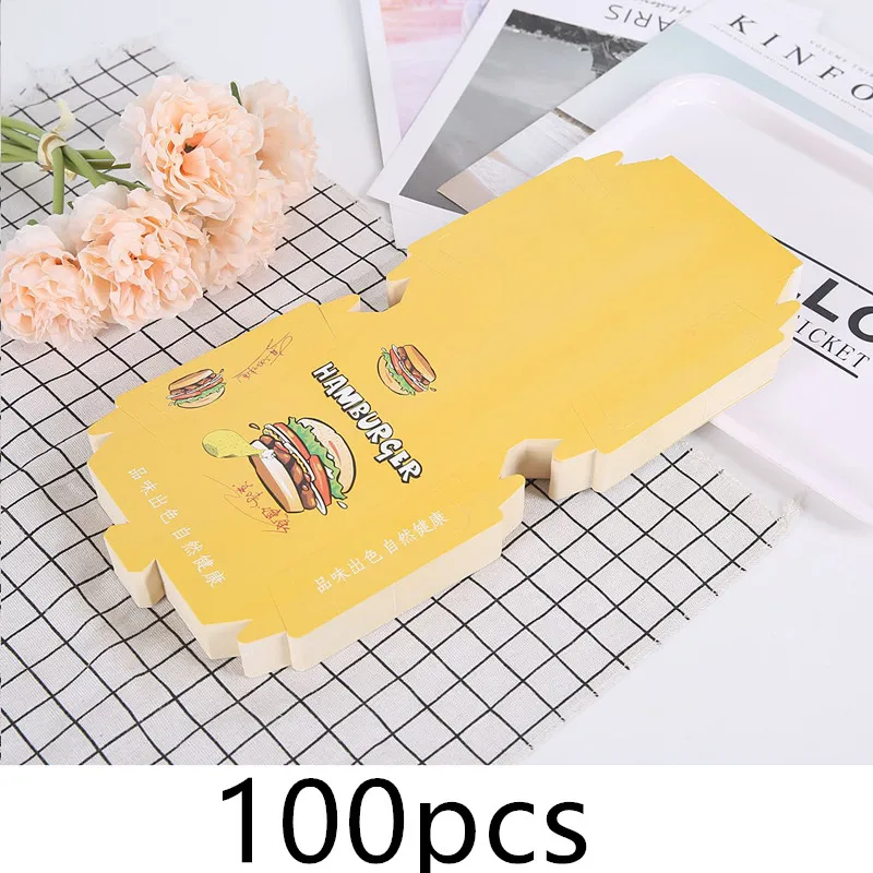 paper box5 100 шт креативная разносная бумага для гамбургера, чашки, вечерние закуски, контейнер для упаковки еды - Цвет: paper box5