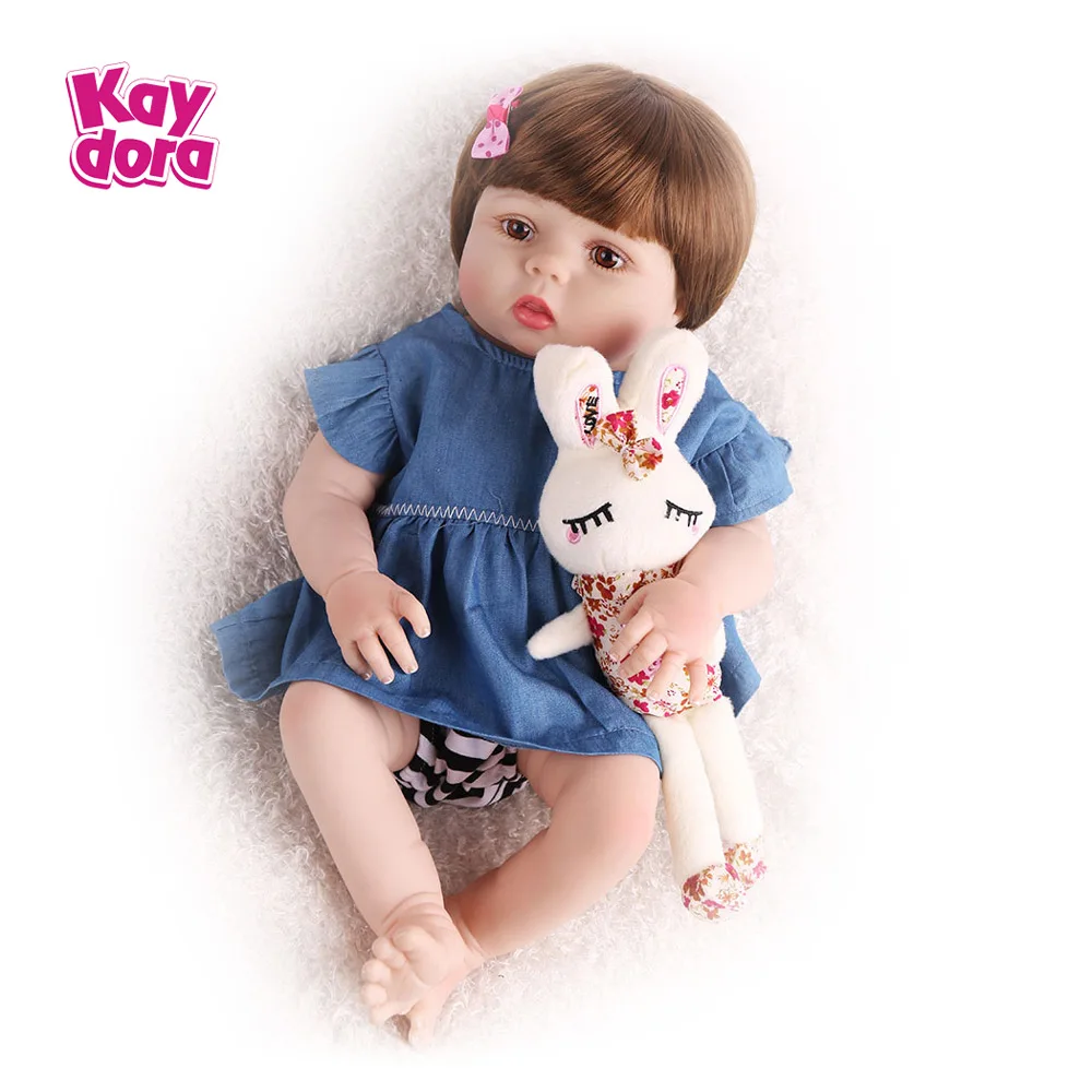 Горячая Распродажа мягкие силиконовые куклы для новорожденных 55 см реалистичные