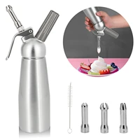 500ml aluminium whipped cream dispenser cream and desserts maker machine kitchen whipper dessert tools with nozzles dropper