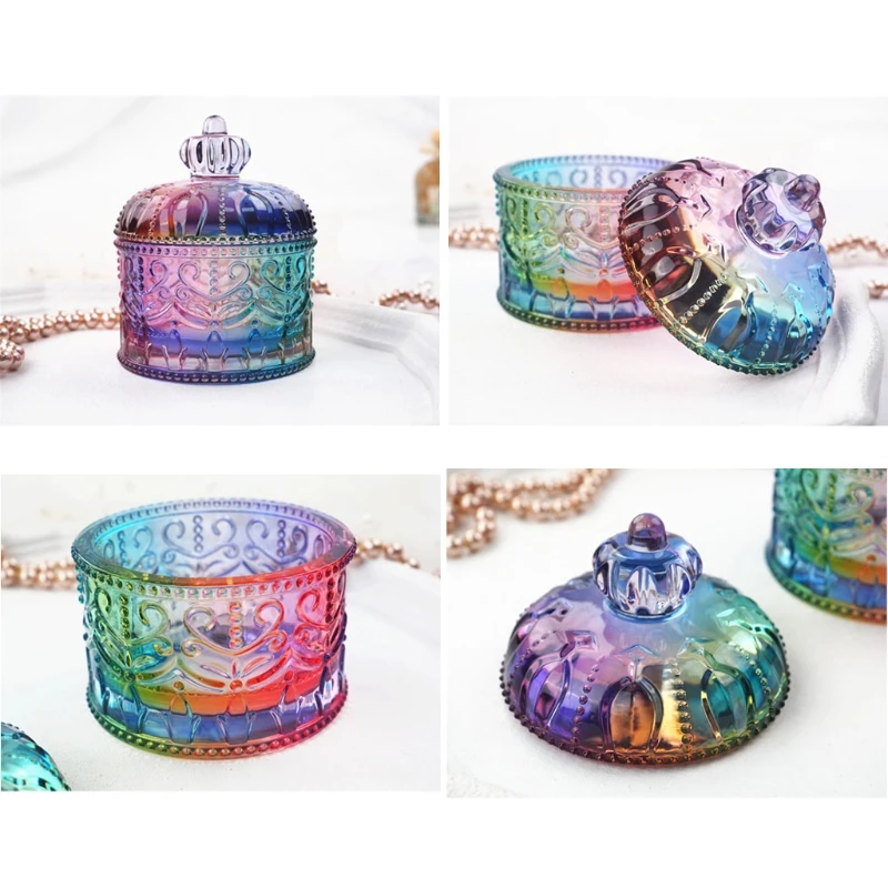 

DIY Chic Storage Box Resin Casting Mold with Lid Jewelry Jar Silicone Mold Tools M7DD