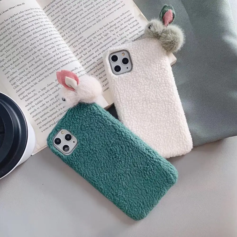 Милый чехол для телефона с кроликом iphone6 7plus 8 8plus X XR XS MAX роскошный ручной работы