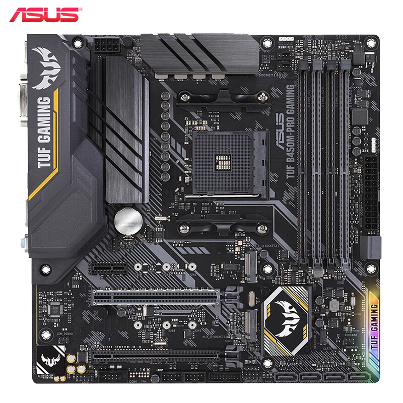 Оригинальная игровая Материнская плата ASUS TUF B450M PRO материнская 128 ГБ AM4 DDR4