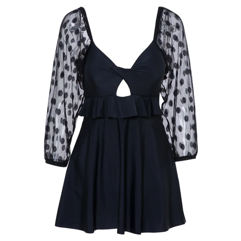 

Swimsuit Women Plus Size Bikini 2021 Swimwear One Piece Swim Wear Large Long Sleeve Bathing Suit For Print Polyester Sierra