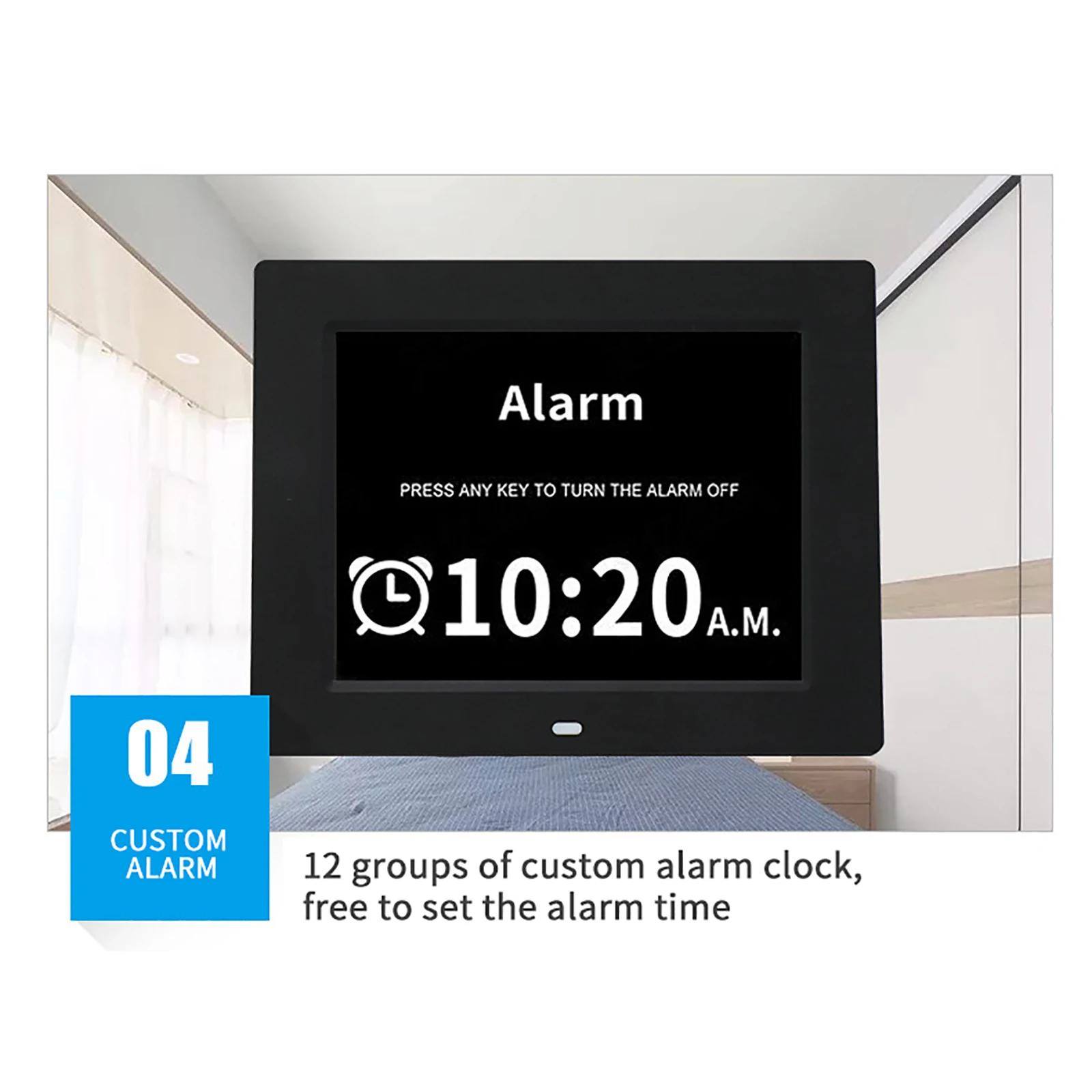 

Battery Operated Digital Alarm Clock For Bedroom Digital Display Thermometer Humidity Clock Colorful LCD Alarm Calendar