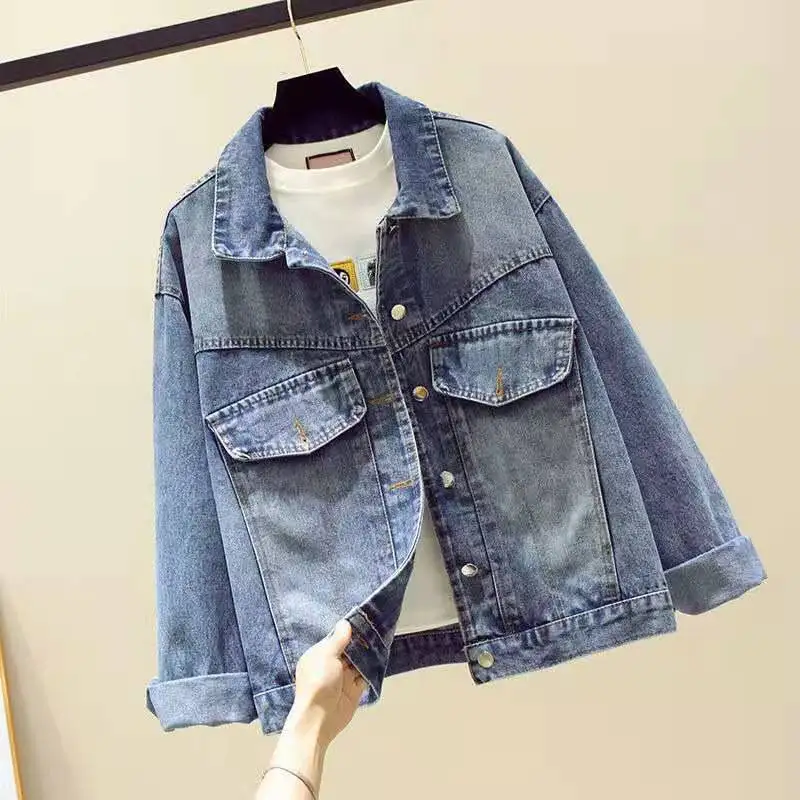 

Ladies Denim Jacket 2021 New Spring and Autumn Korean Loose Loose Autumn and Winter All-match Casual Wind Jacket Denim Jacket