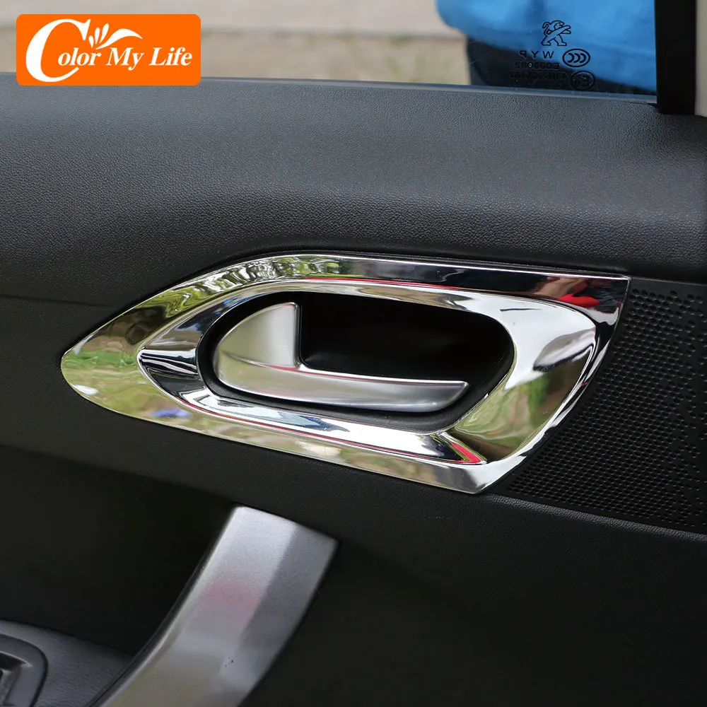 Для Peugeot 208 2015 - 2019 ABS Chrome 2 шт./компл. крышка чаши передней двери аксессуары для