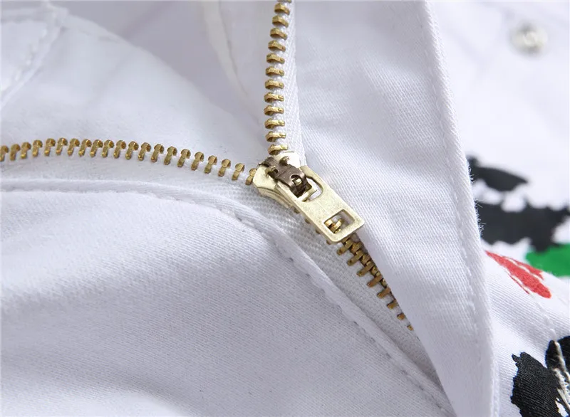 Модные джинсы для мужчин джинсовые тонкие повседневные белые ковбойские брюки с