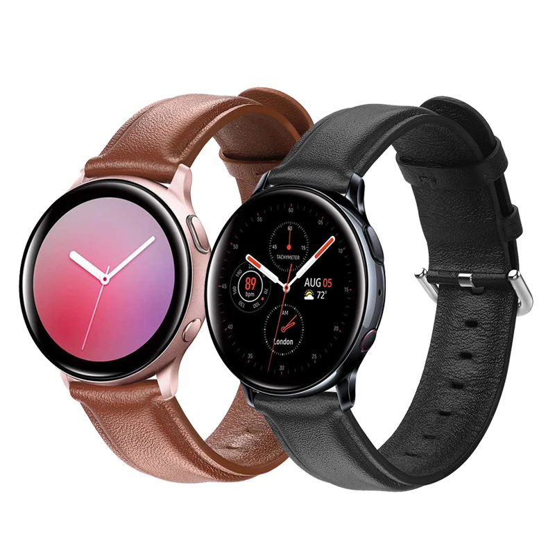 Ремешок из натуральной кожи для samsung galaxy watch active 2 40 мм 44 спортивный браслет смарт