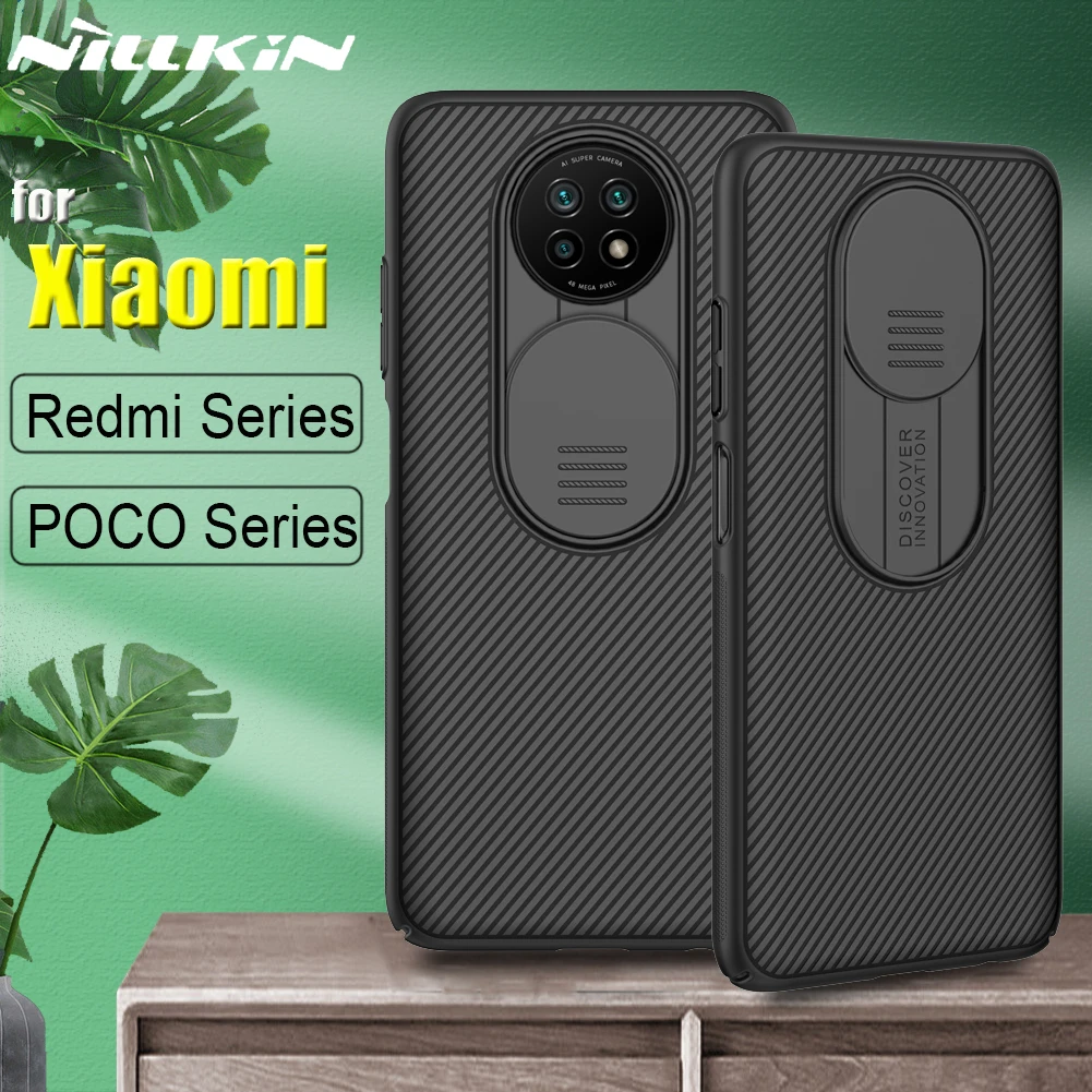 

Nillkin Slide Camera Lens Protect Privacy Case for Xiaomi POCO X3 NFC M3 Redmi Note 9T 9 Pro Max 9s K30 Ultra K40 Pro Plus Cover