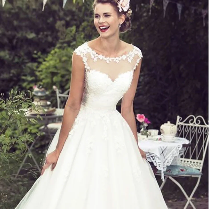 Кружевные свадебные платья с аппликацией для невесты красивое короткое модное