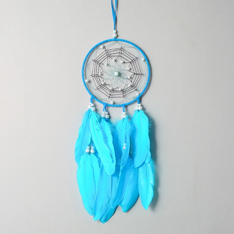 Синий паук веб Ловец снов ручной работы ветер куранты подвесной кулон мечта дома