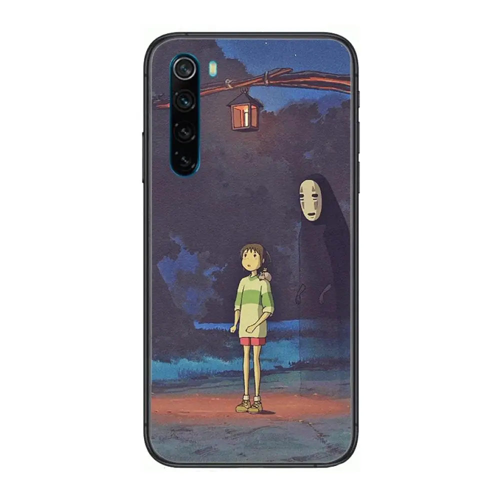 

Anime Spirited Away case cartoon Phone Case For XiaoMi Redmi Note 9S 8 7 6 5 A Pro T Y1 Anime Black Cover Silicone Back Pretty