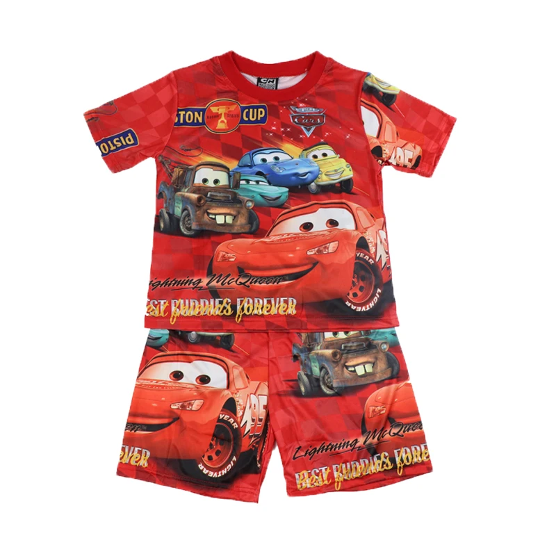 

Disney Boy's Sets Summer 2023 New Short-Sleeved Cartoon Clothing Kids Clothes Children's Shorts Pajamas Outfits Car McQueen Suit
