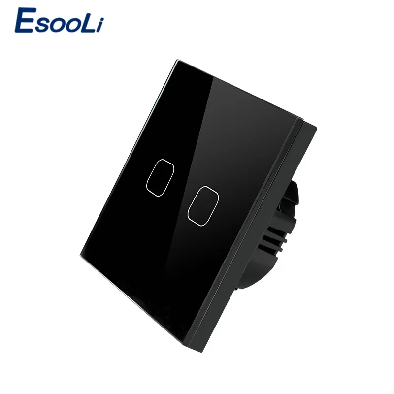 EsooLi стандарт ЕС/Великобритании сенсорный выключатель белый кристалл стеклянная