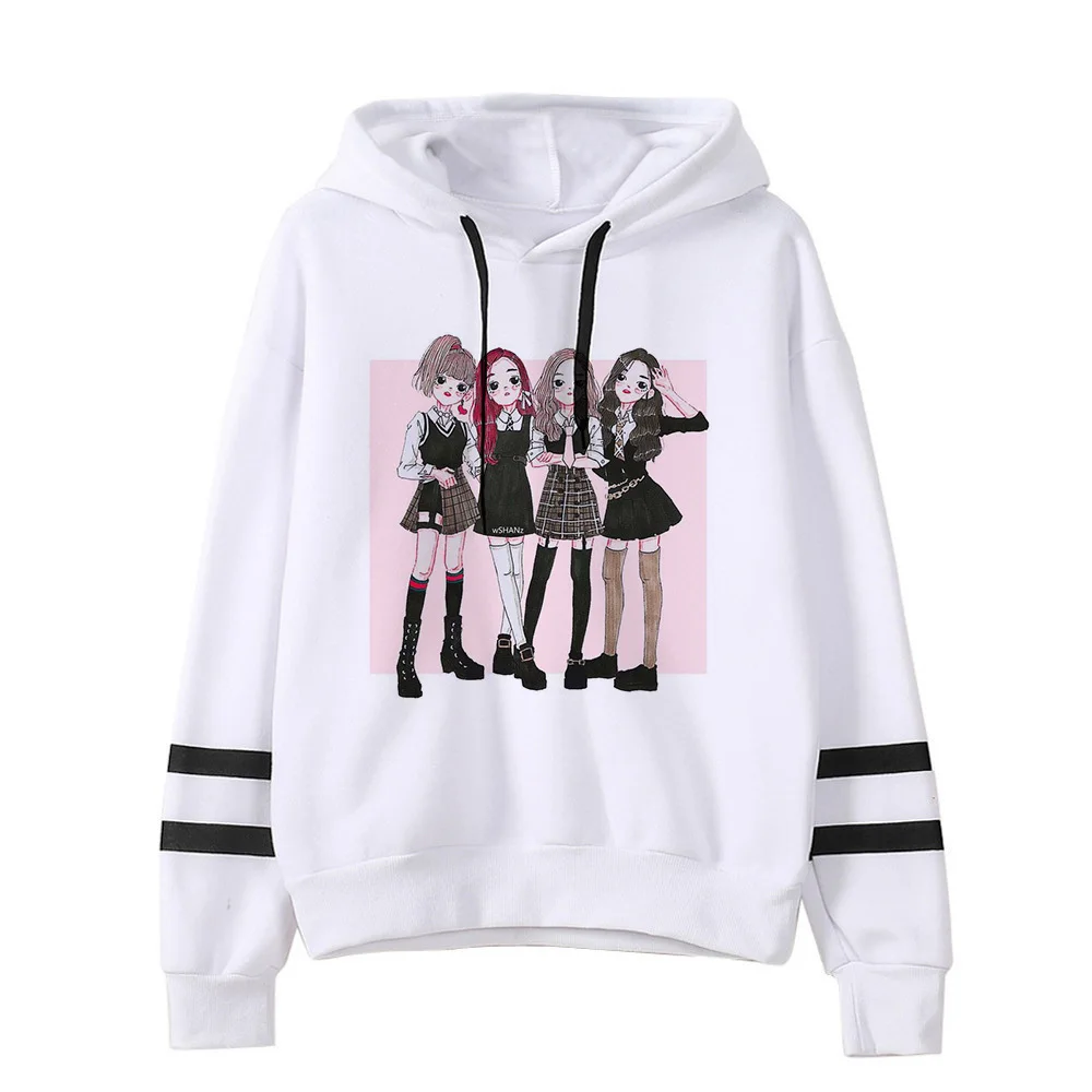 Blackpink Kill This Love Harajuku Толстовка для женщин Ullzang Jennie Rose Lisa Jisoo толстовка с героями мультфильмов осенне-зимняя теплая Женская толстовка с капюшоном