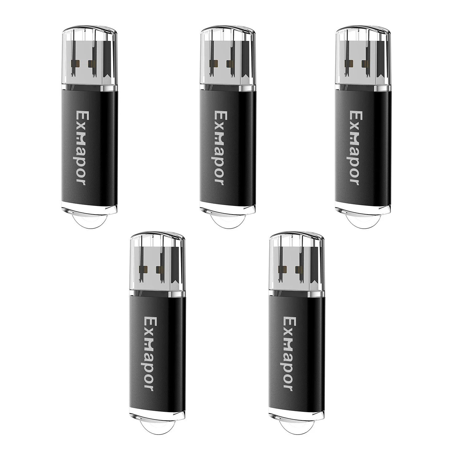 

Exmapor 8GB 16GB Jump Drive External Drives USB Flash Drive 32 GB X 5 Bulk Memory Stick, 4GB Thumb Drive Pen Drive Pack 5 Black