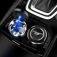 car brand logo ashtray with led lights creative personality for ford mustang gt 2020 2019 2018 2017 2016 shelby ford mustang car
