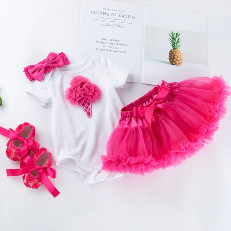 

Newborn Baby Girls Clothes Sets 2021 Summer Short Sleeve Bowtie Romper+Shorts Dress+Headband Infant baby girl clothing outfit