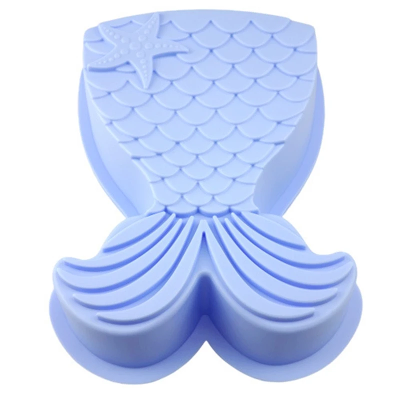 Форма для торта помадки шоколада мыла силиконовая форма в форме рыбьего хвоста