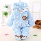 Детский зимний комбинезон для новорожденных, одежда для маленьких девочек хлопковый толстый комбинезон для маленьких мальчиков, теплый комбинезон с капюшоном, одежда для малышей