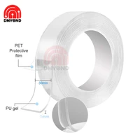 nano tape 1235m double sided non marking transparent transparent reusable waterproof tape bathroom dustproof cleaning tape