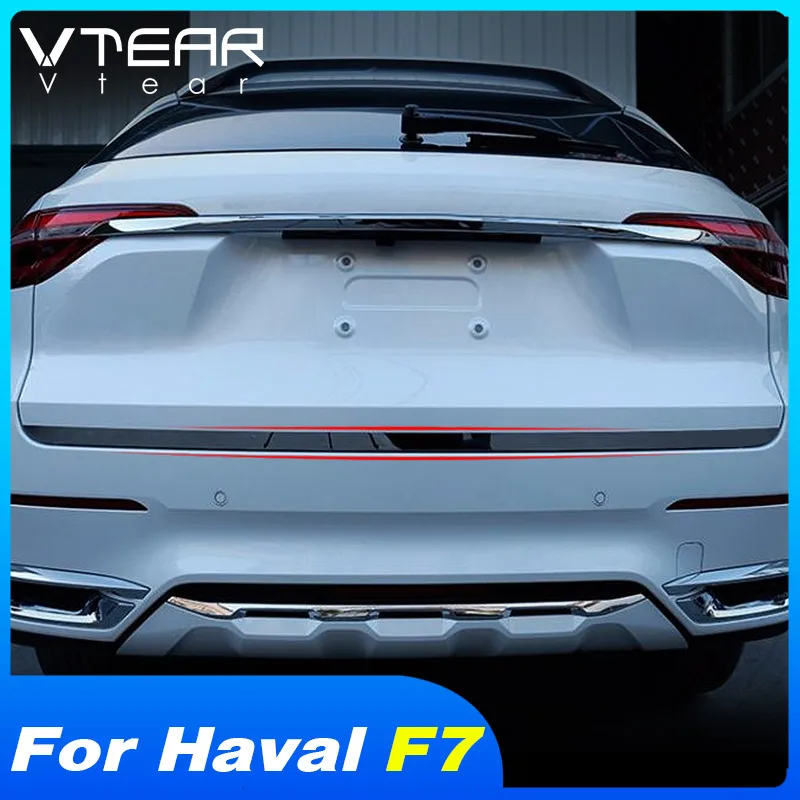 Vtear для Хавейл Ф7 Haval F7 задняя дверь багажника отделка хромированная декоративная Автомобильная полоса крышка аксессуары крышка багажника Ручка автомобиля-Стайлинг наклейка хавал ф7 автотовары запчасти аксесуары