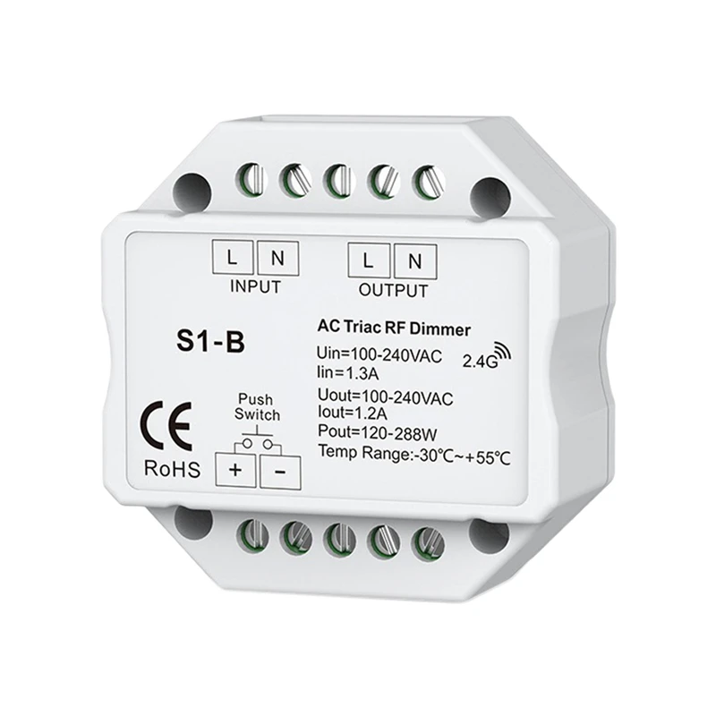 Светодиодный диммер S1-B LED Triac RF Диммер 100-240V AC 2 4 ГГц беспроводной светодиодный