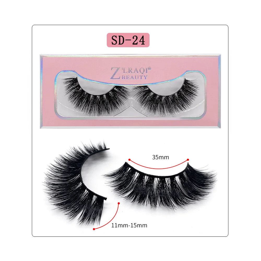 1 пара 25 мм женские модные ресницы 100% норковые Дополнительная длина 3D