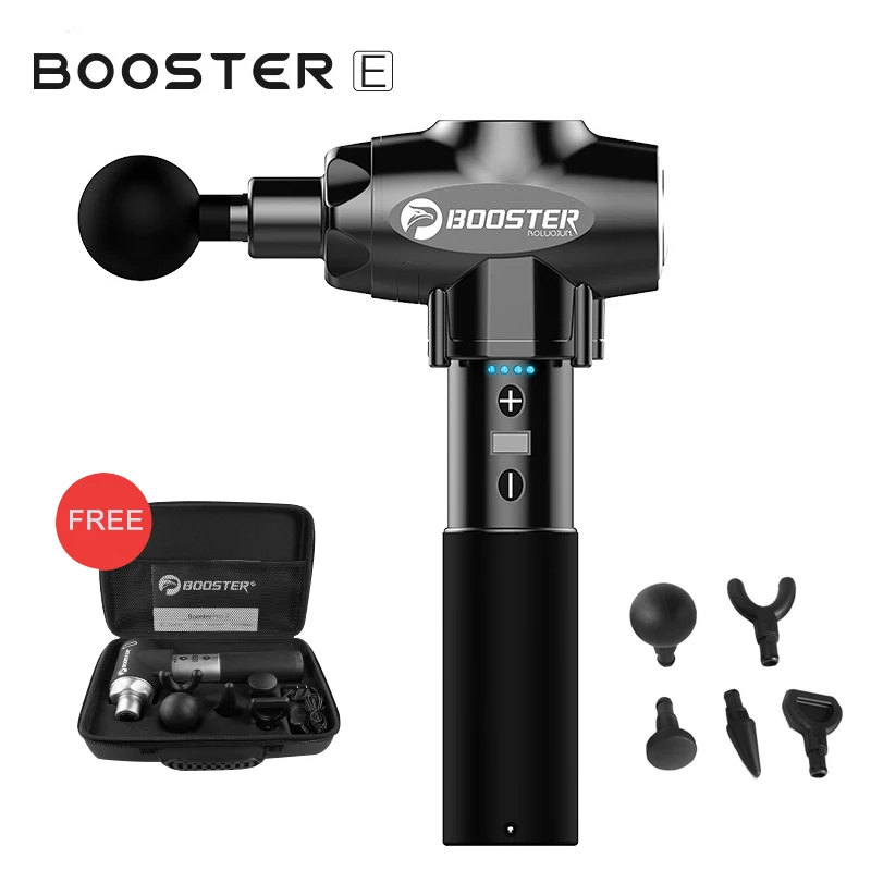 Черный Booster Massager 5 Massage Head Body Massage Gun Muscle Stimulator Vibrating Electric Massage Body Relaxation Slimming - Цвет: Черный