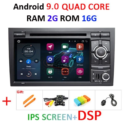 DSP ips 4G 64G 8 CORE 2 Din Android 9 Автомобильный мультимедийный dvd-плеер gps для Audi A4/S4/RS4/B6/B7/SEAT/Exeo автомобильный Радио стерео DVR obd2 - Цвет: 2G 16G IPS DSP