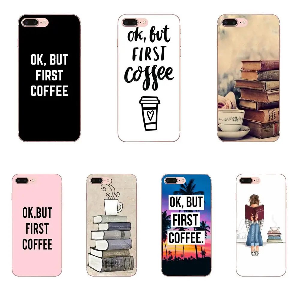 Ok But First Coffee Book Girl для Samsung Galaxy Note 8 9 10 Pro S4 S5 S6 S7 S8 S9 S10 S11 S11E S20 Edge Plus Ultra|Бамперы| |