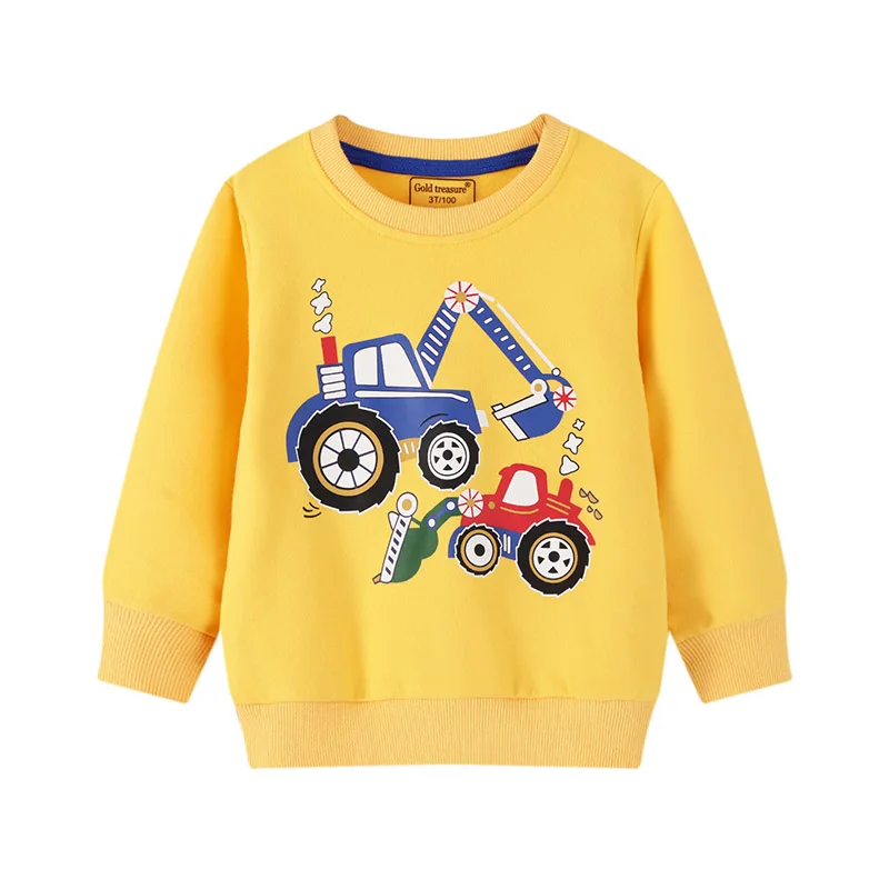 

2-7 Years Baby Boys Truck Car Cartoon Hoodies Sweatshirts Children Autumn Clothes Tops Tee New Kids Cotton Sport Casual Outwears