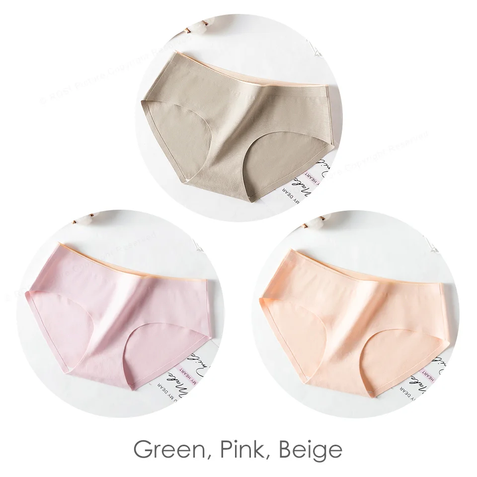 Green Pink Beige Новые Бесшовные женские трусы, сексуальные хлопковые трусики, женское нижнее белье, трусы, женское нижнее белье, интимные женские трусики - Цвет: Green Pink Beige