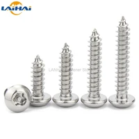 10pcs m2 9 m3 5 m3 9 m4 2 m4 8 304 a2 70 stainless steel six lobe torx pan round head with pin security self tapping wood screw