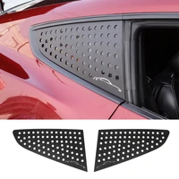fit for ford mustang 2015 2021 triangular rear window glass plate cover protector trim black aluminum alloy car accessories