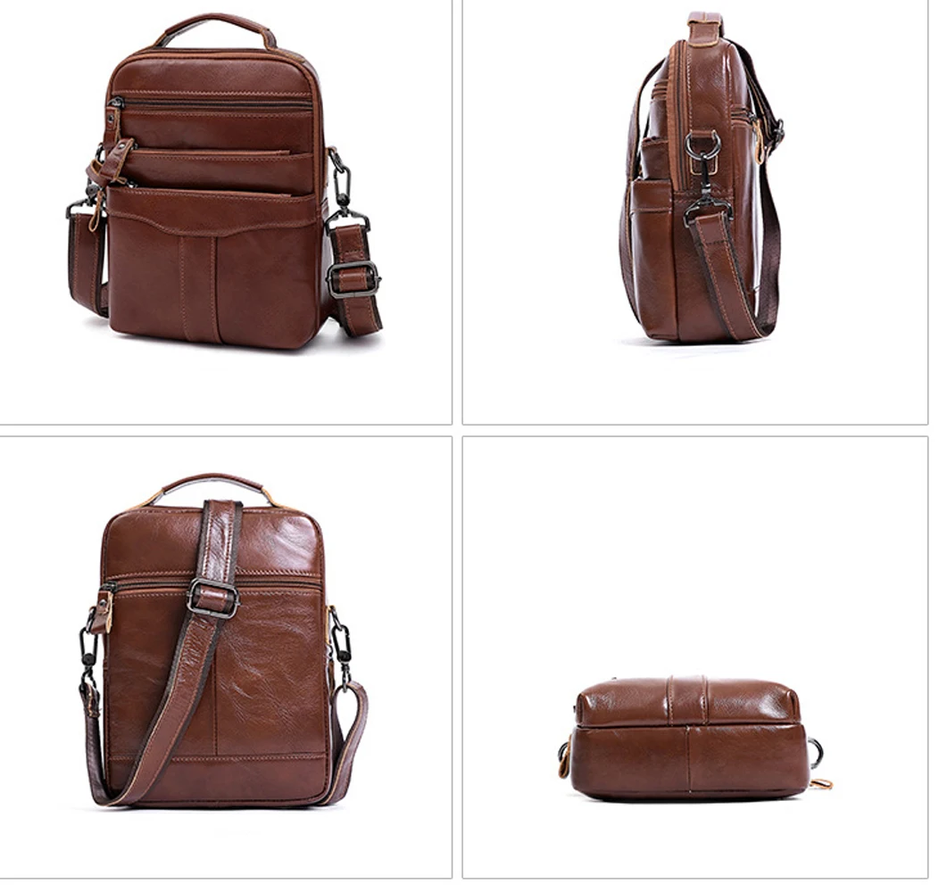 

2021 Новая модная мужская сумка-мессенджер, кожаная мужская сумка большой емкости, многофункциональная сумка-мессенджер через плечо в стиле ...