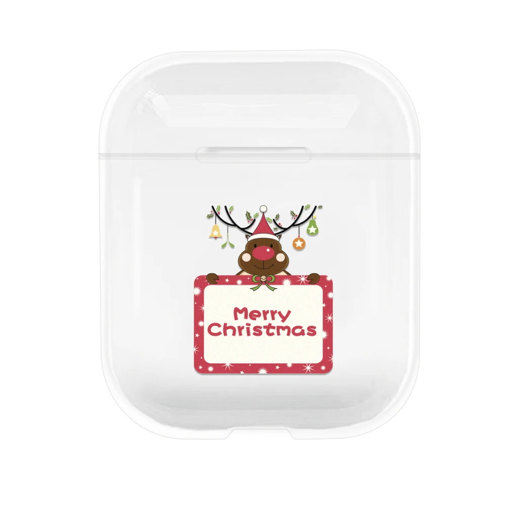 04 Merry Christmas беспроводные кожухи головных телефонов для Airpods 2-й прозрачный жесткий чехол для ПК AirPods 1 Air Pods 2 зарядная Коробка Чехол - Цвет: 04