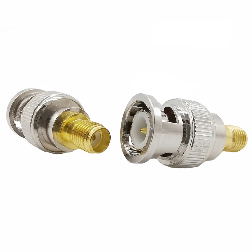 

1Pcs BNC to SMA RF Coaxial Coax Connector BNC Male Jack to SMA Female Plug Straight Converter Brass BNC to SMA Connector Adapter
