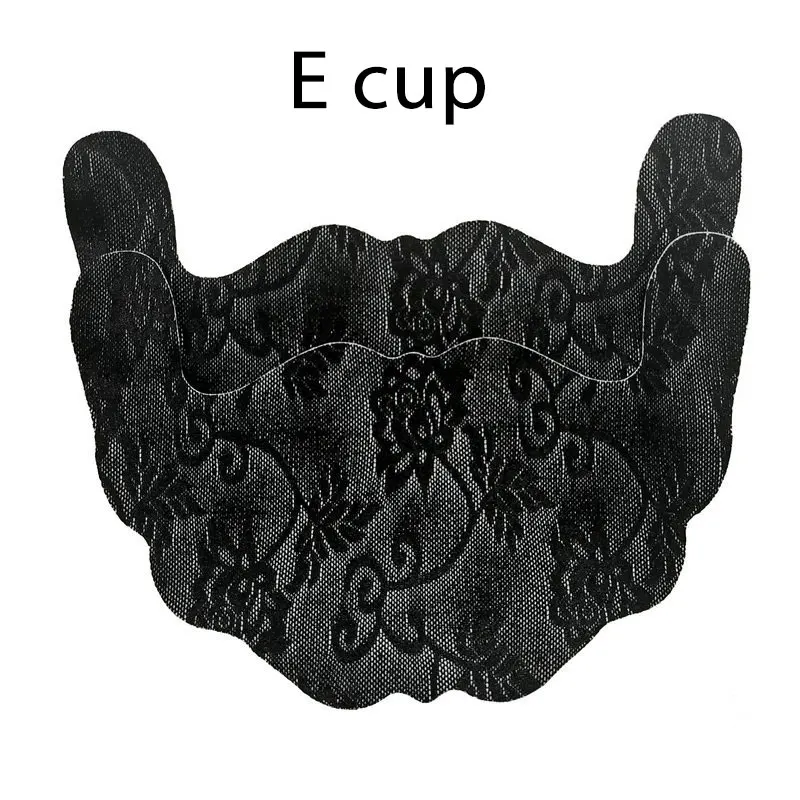 E black 1pair 1 пара, для женщин, u-образная клейкая, одноразовая, для груди, лепестки, приподнимаются, лента, кружево, покрытие для сосков, бюстгальтер, прокладка, невидимая, подушка для груди - Цвет: E black 1pair