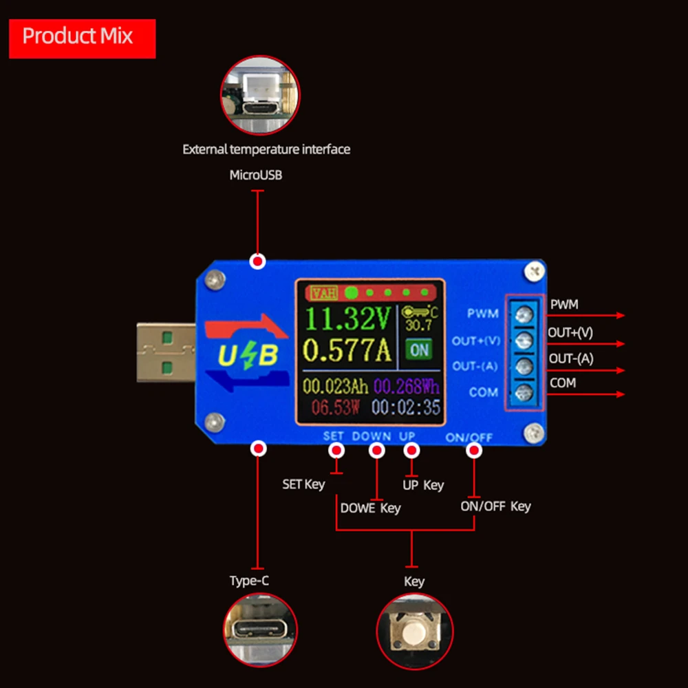 Бустер постоянного тока/понижающий преобразователь CC CV модуль питания 5 В до 0 6-30