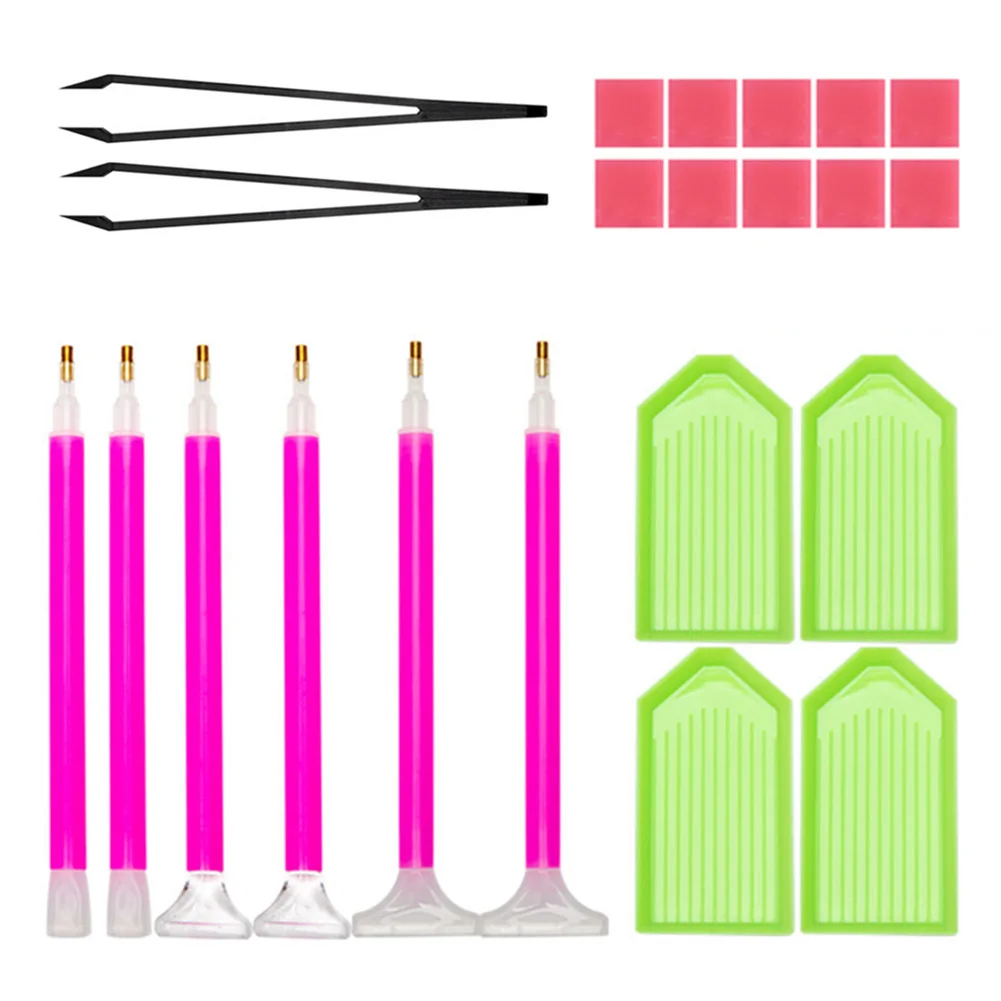 

15/20PCS DIY 5D Diamond Painting Tools Storage Tray Set Point Drill Pen Diamond Embroidery Accessories Diamond Painting Set
