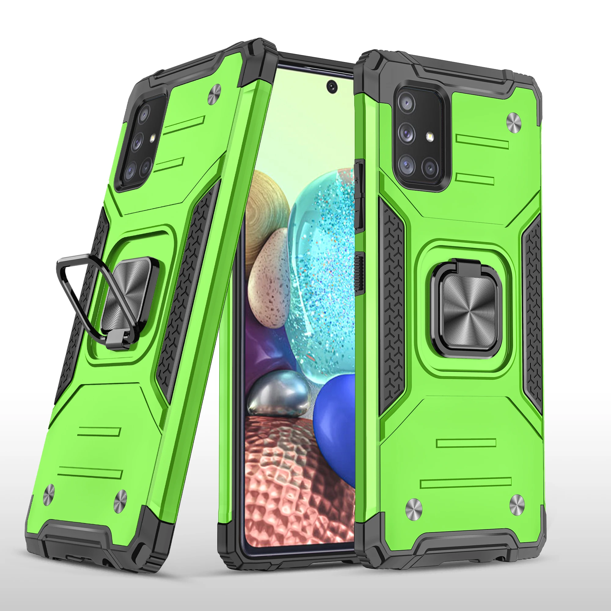 

Armor Rugged Shockproof Protection Phone Case For Samsung Galaxy A01 A11 A21 A21S A31 A41 A91 A81 A71 A51 4G 5G Bracket PC Cover