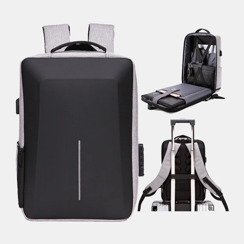 

Men's Backpack Anti-theft Oxford Waterproof School Bag USB Charging Business Travel Bags Laptop File Organizer Backpacks Gift
